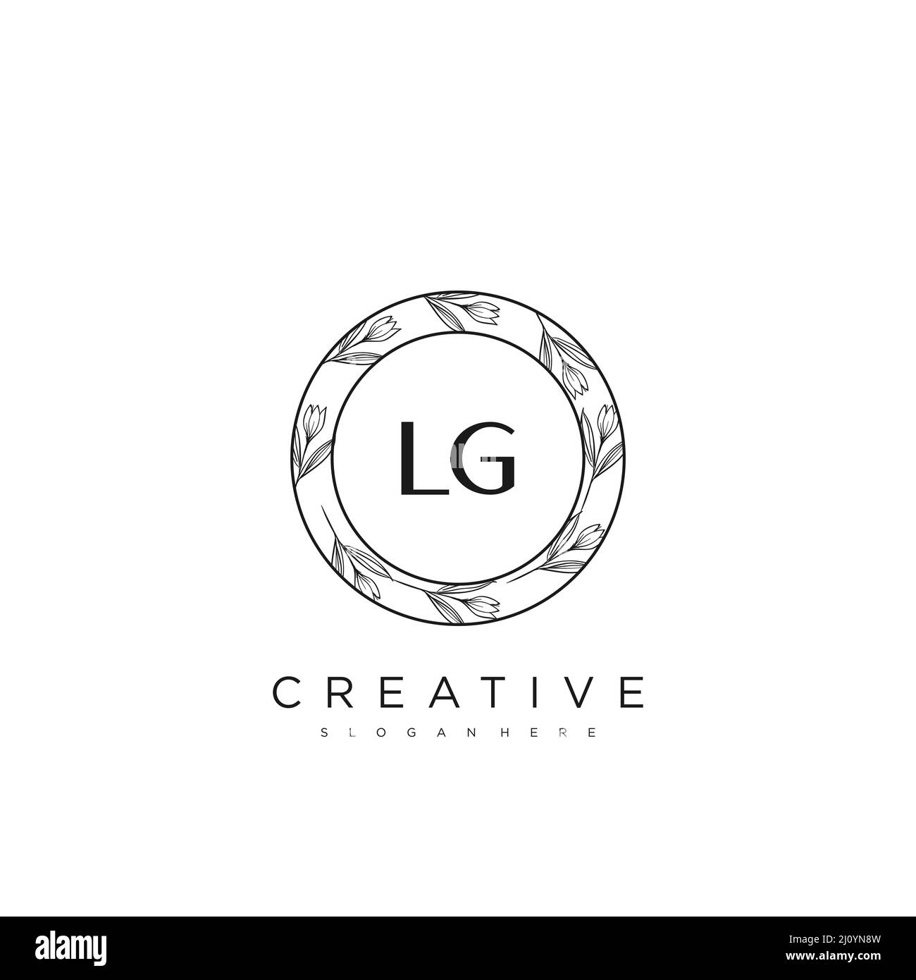 LG Initial Letter Flower Logo Template Vector premium vector Stock ...