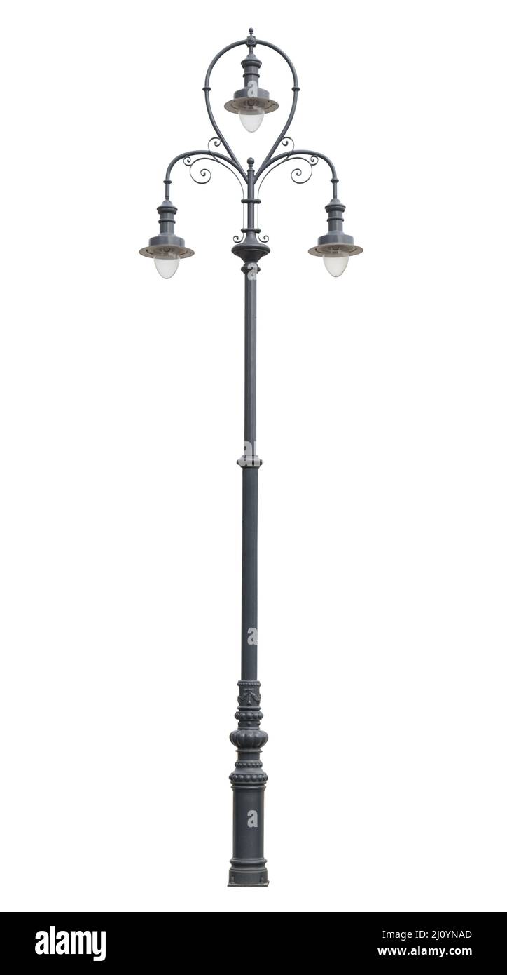 Street lamppost, isolated over white Stock Photo Alamy