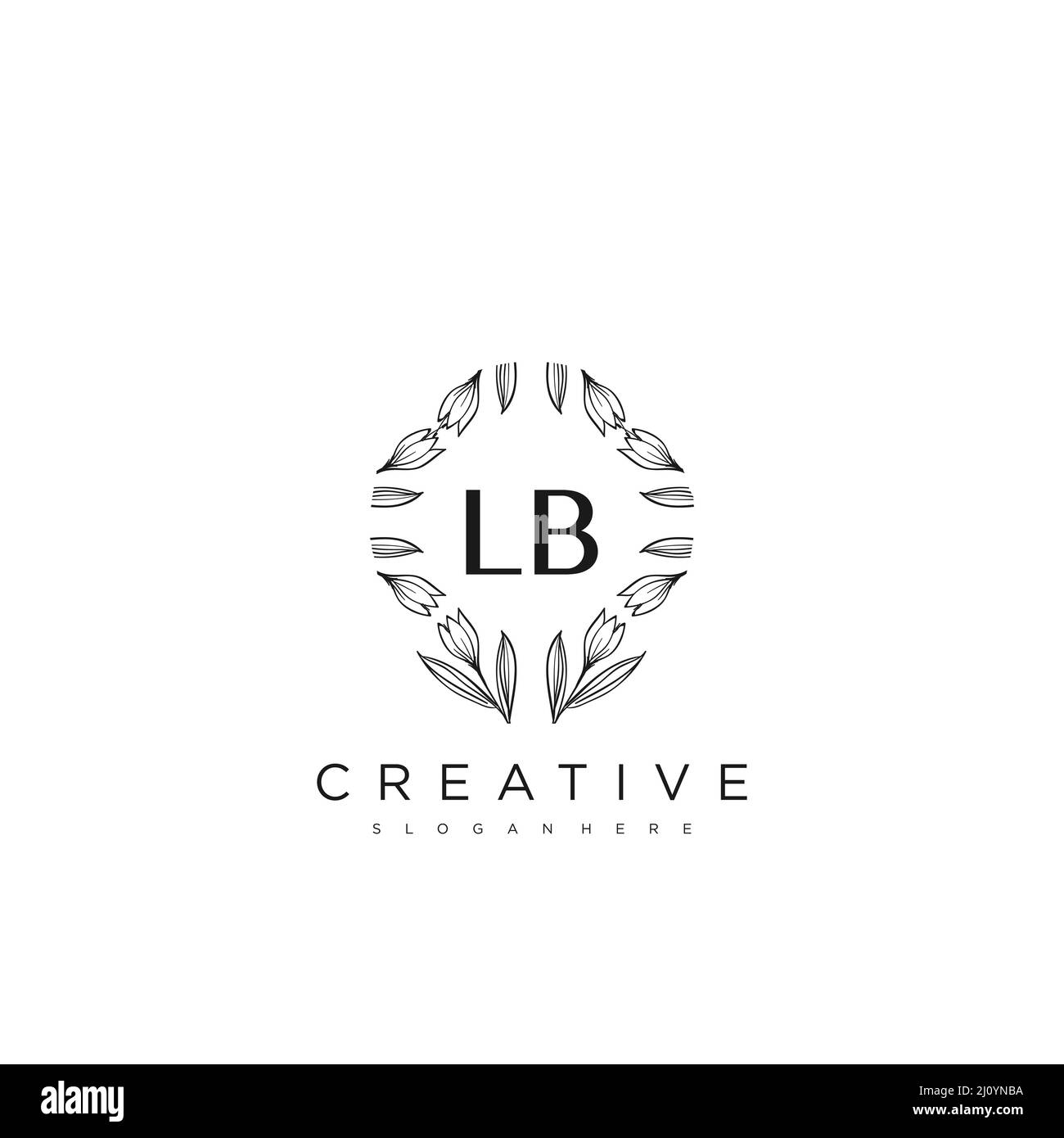 LB Initial Letter Flower Logo Template Vector premium vector Stock Vector