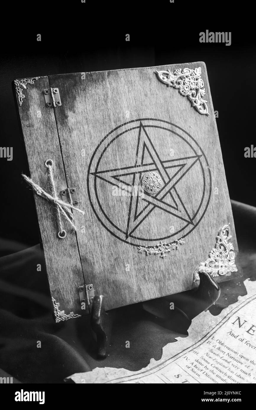 Old book of black magic. Concept for mystery, fantasy, evil Stock Photo -  Alamy