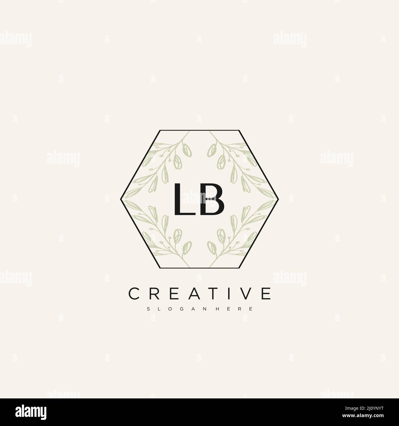 LB Initial Letter Flower Logo Template Vector premium vector Stock Vector