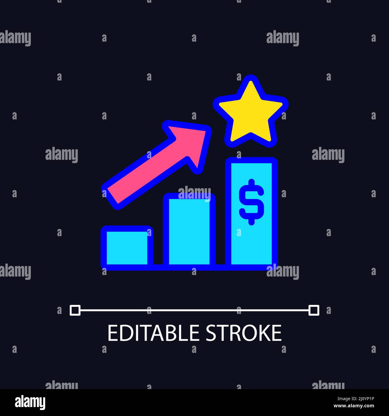 Sales bonus pixel perfect RGB color icon for dark theme Stock Vector ...