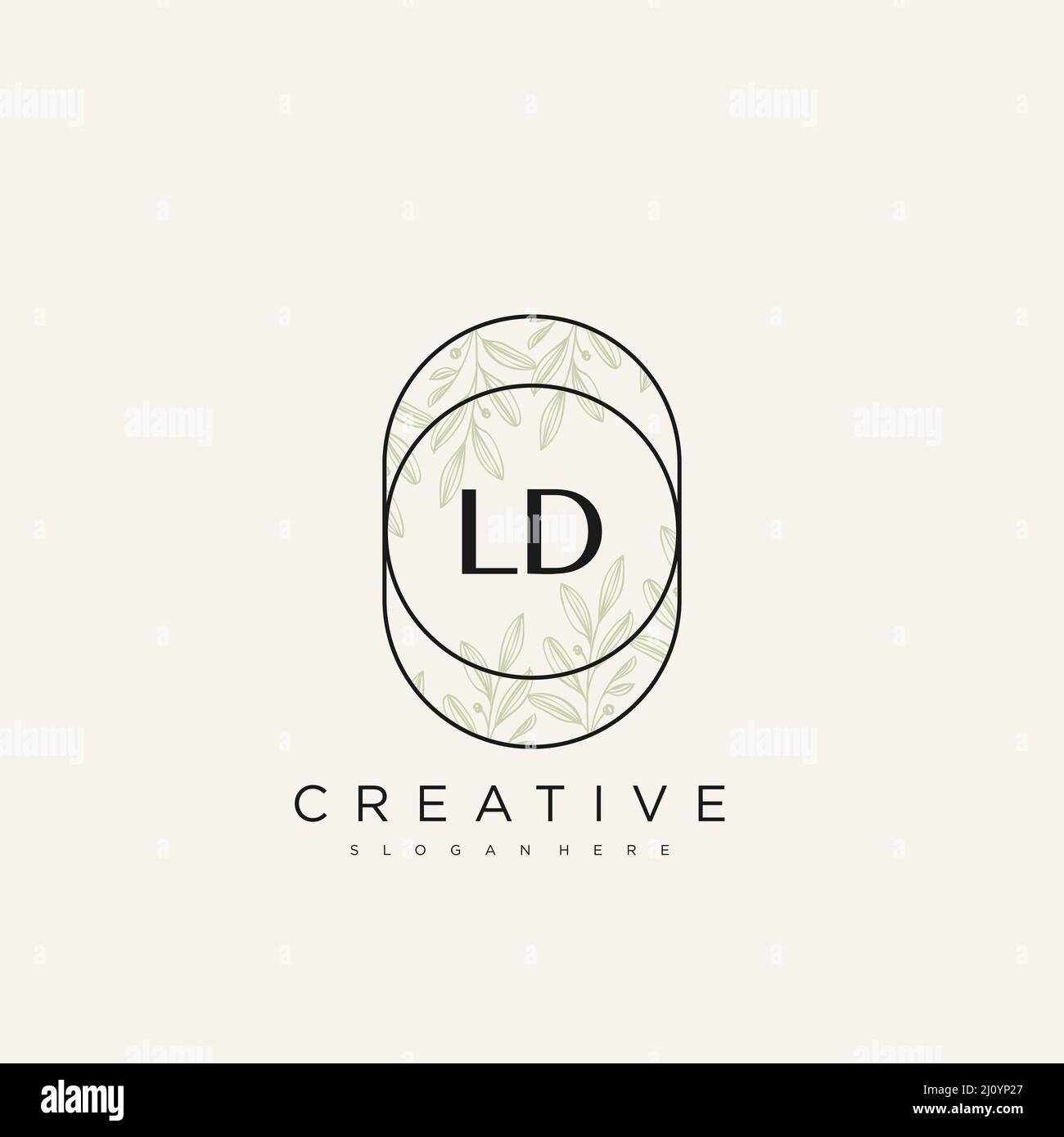 LD Initial Letter Flower Logo Template Vector premium vector Stock Vector