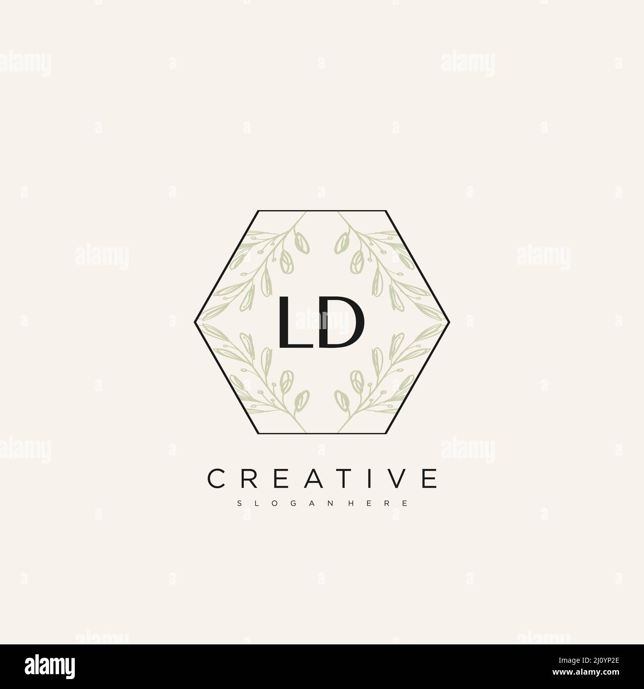 LD Initial Letter Flower Logo Template Vector premium vector Stock Vector
