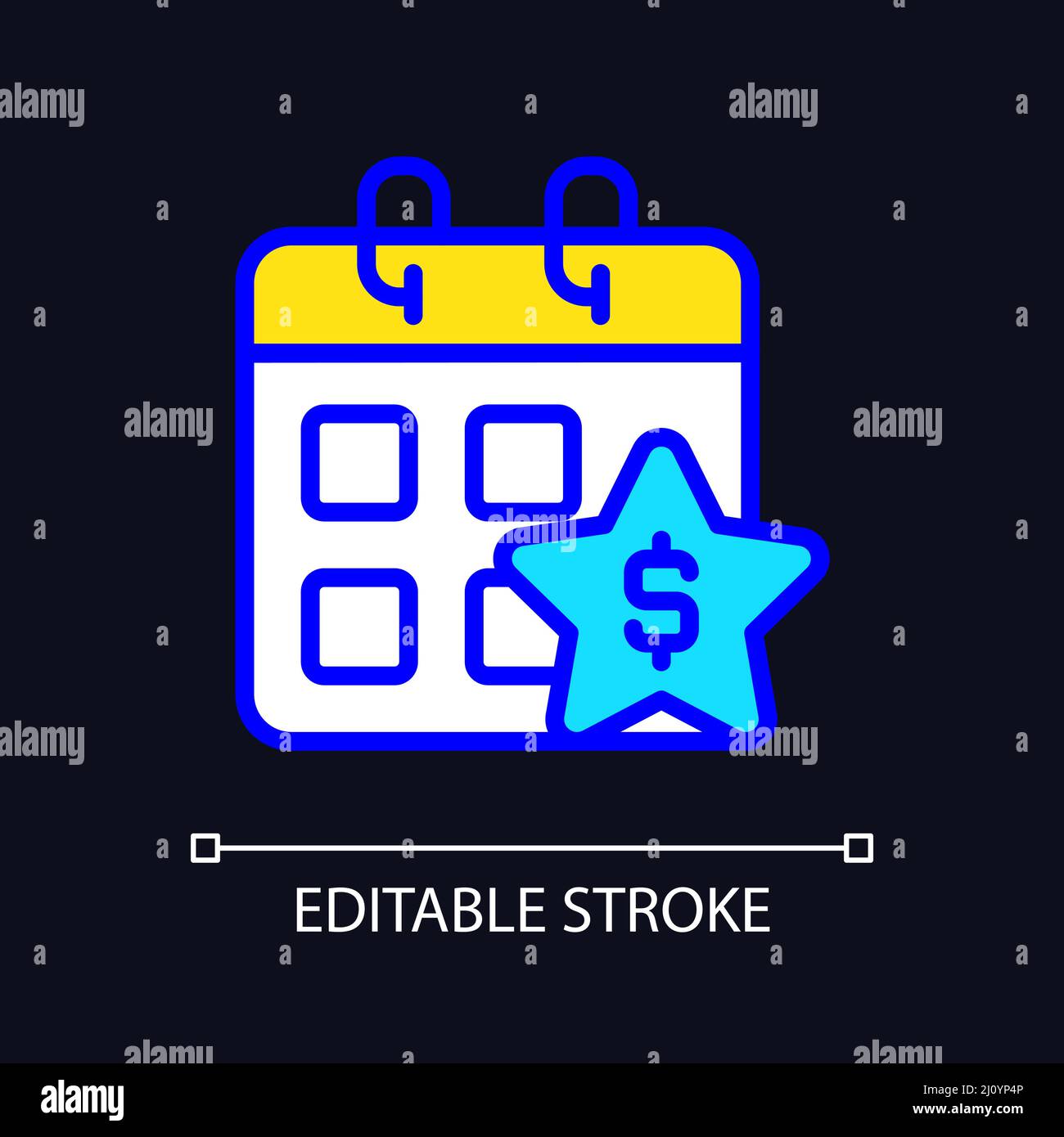 Annual bonus pixel perfect RGB color icon for dark theme Stock Vector ...