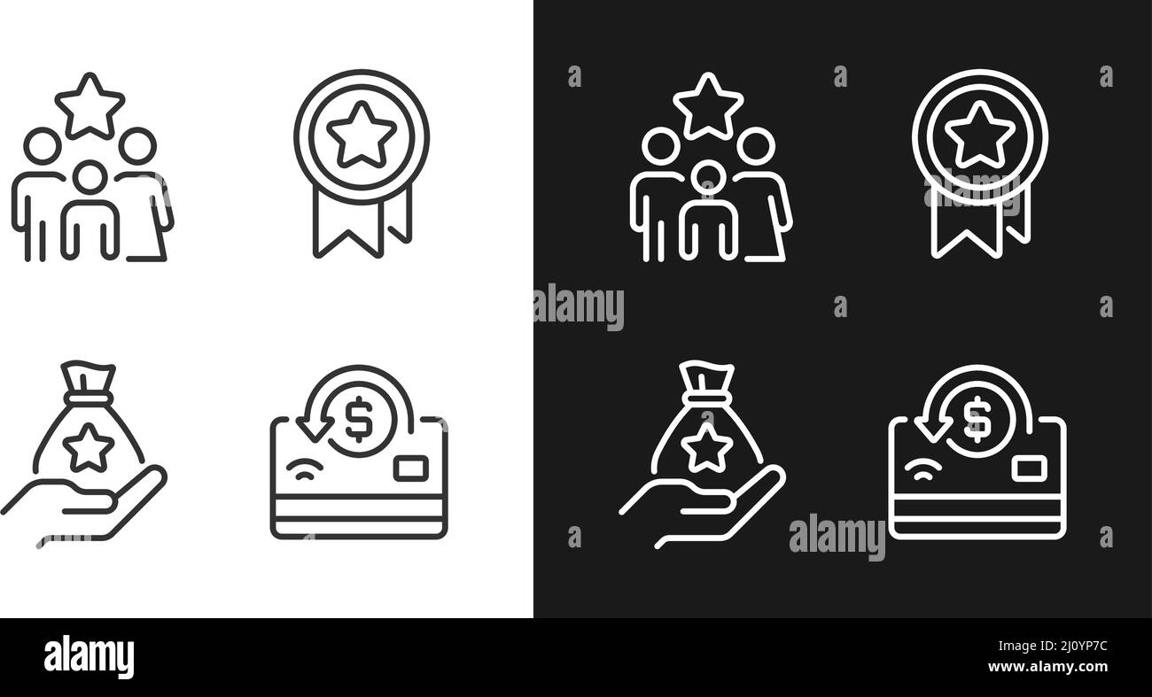 Cash awards pixel perfect linear icons set for dark, light mode Stock ...