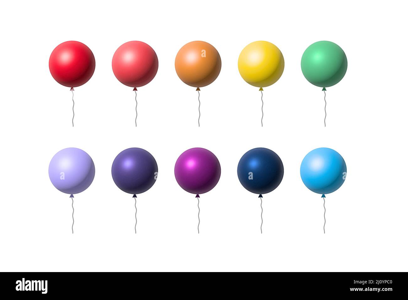 Balloon set isolated on white background. Vector realistic colorful ...