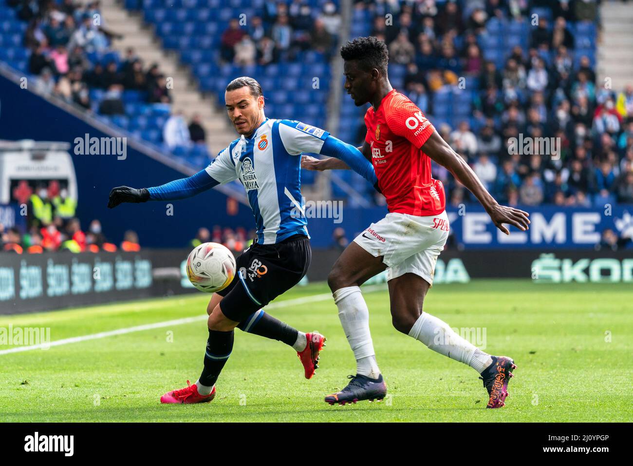 Cornellà, Spain, 20, March, 2022.  Spanish La Liga: RCD Espanyol v RCD Mallorca.  Credit: Joan Gosa/Alamy Stock Photo