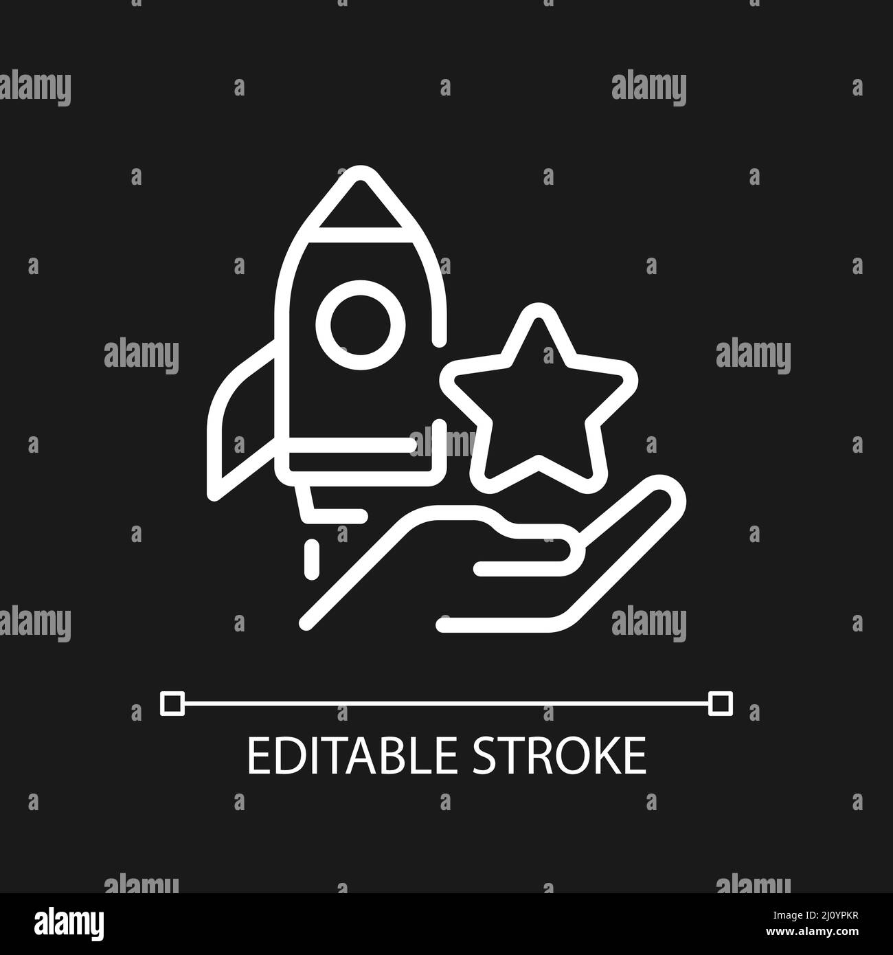 Launch bonus pixel perfect white linear icon for dark theme Stock ...