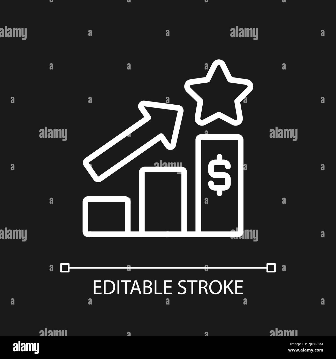 Sales bonus pixel perfect white linear icon for dark theme Stock Vector ...