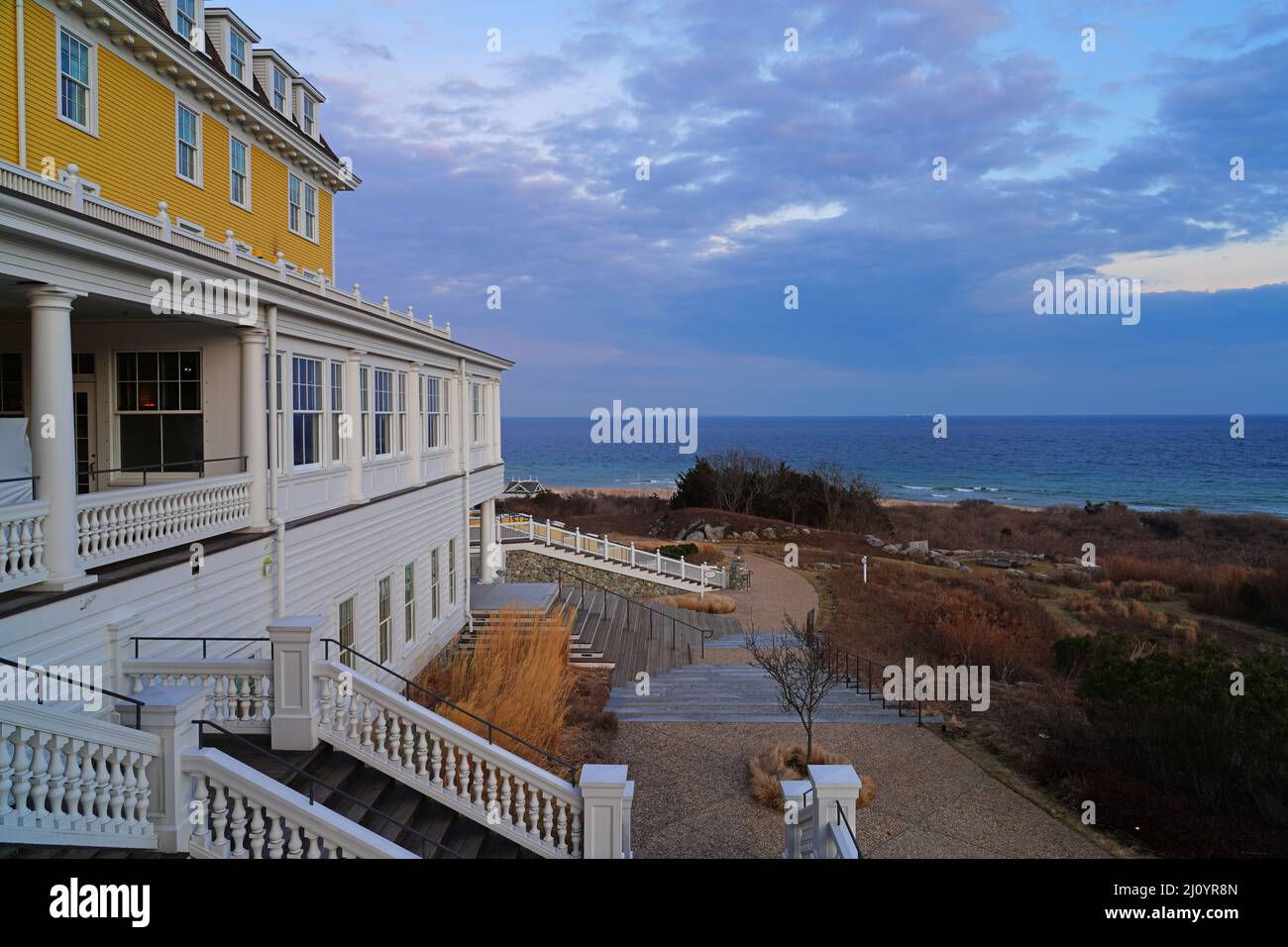 WATCH HILL, RI -5 MAR 2022- View of the Ocean House, a landmark ...