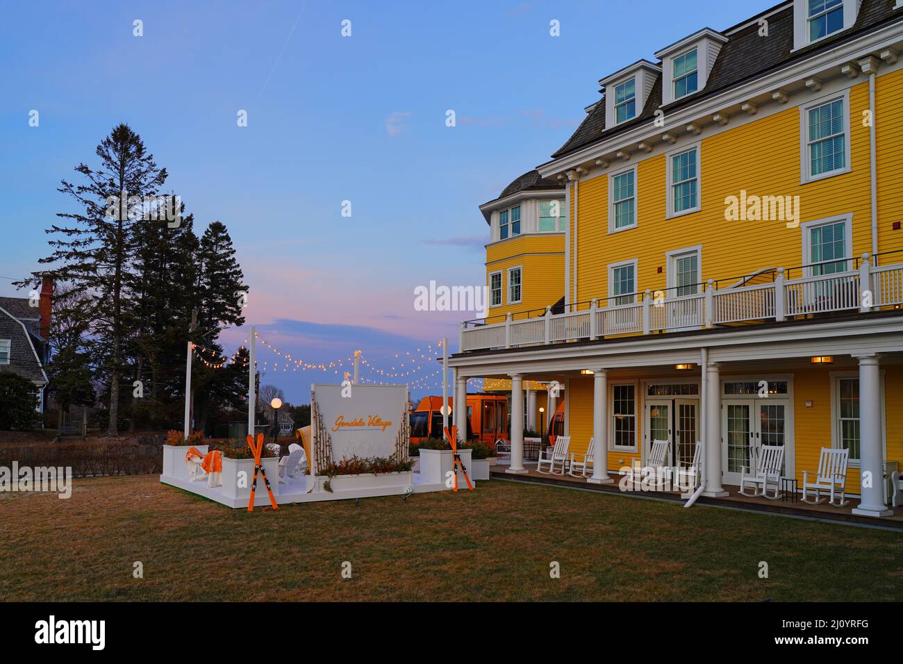 WATCH HILL, RI -5 MAR 2022- View of the Ocean House, a landmark ...