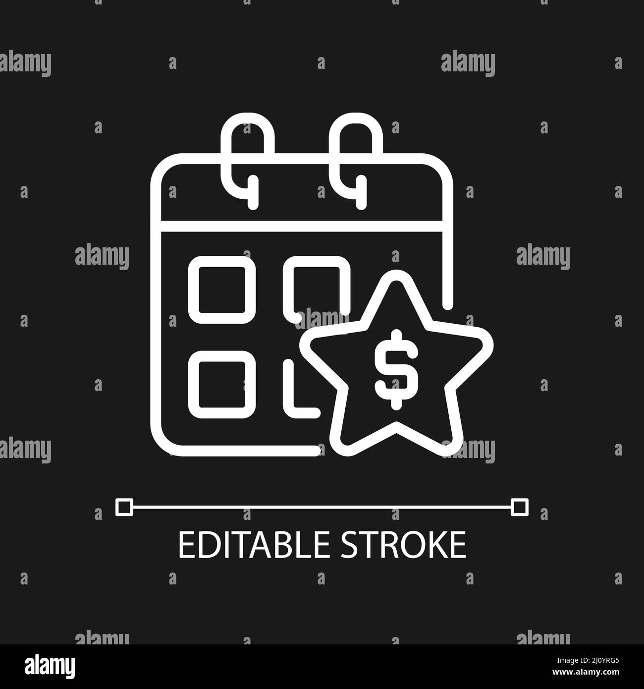 Annual bonus pixel perfect white linear icon for dark theme Stock ...
