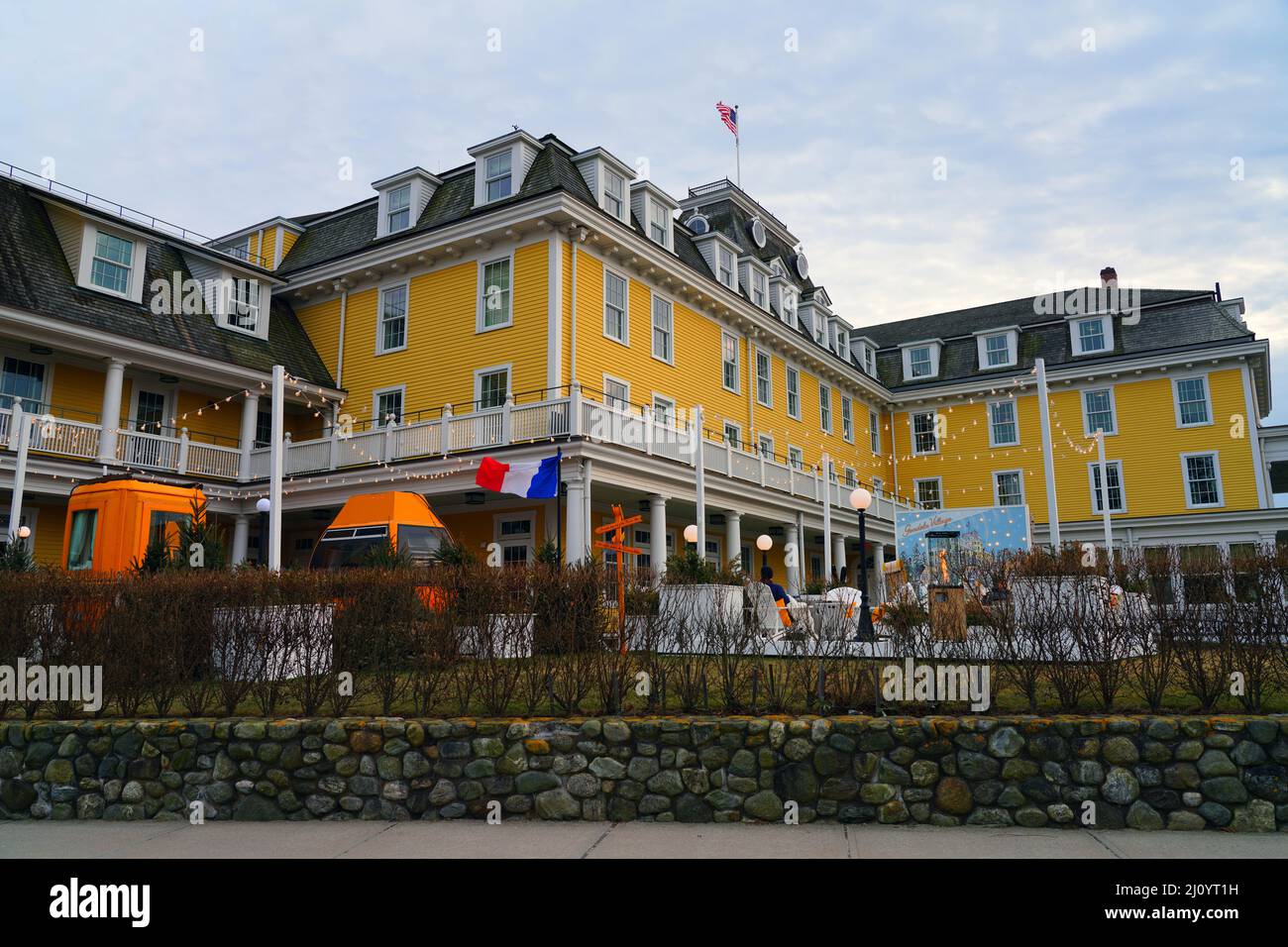 WATCH HILL, RI -5 MAR 2022- View of the Ocean House, a landmark ...