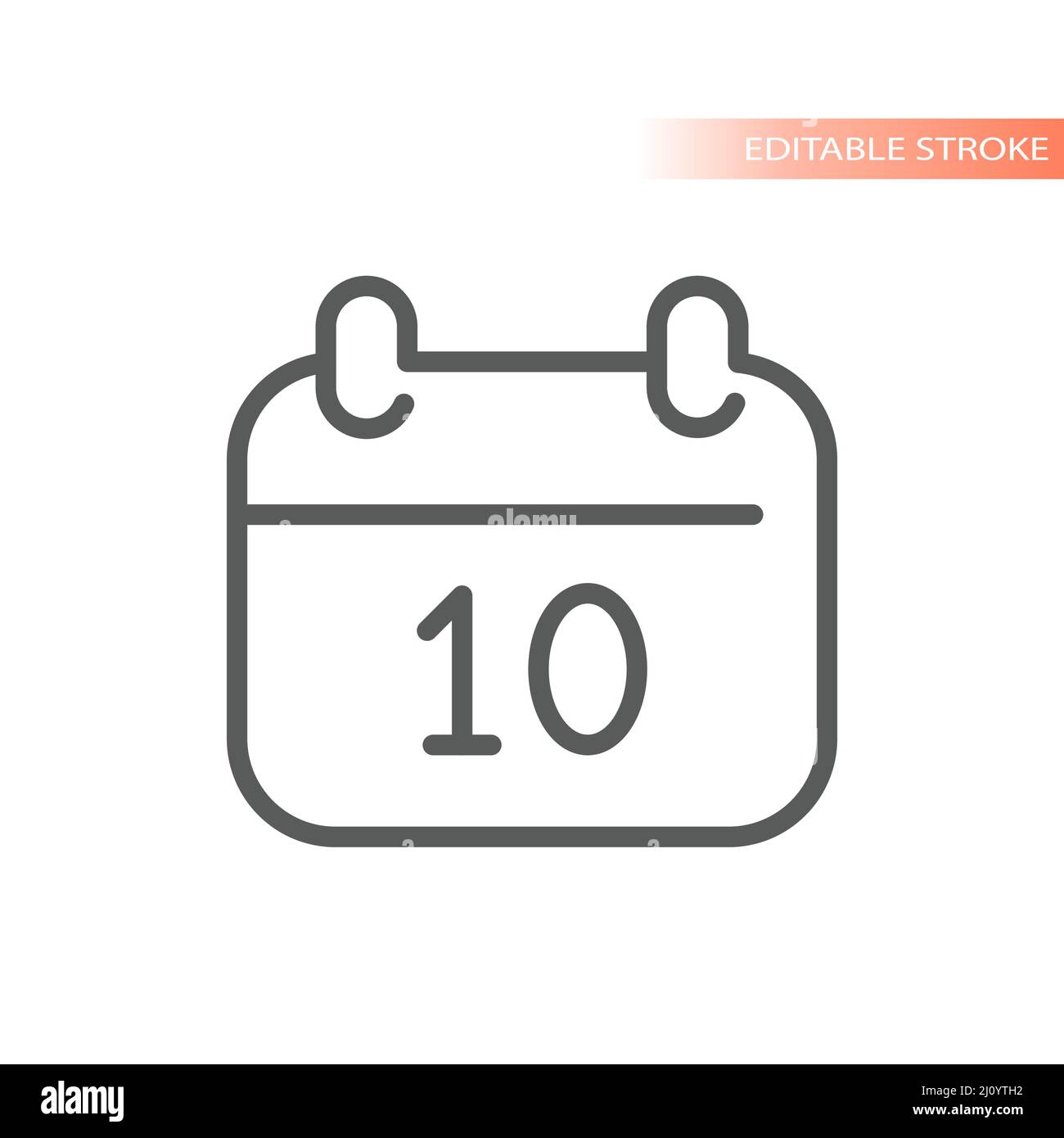 Calendar line vector icon. Date simple outlined symbol. Stock Vector