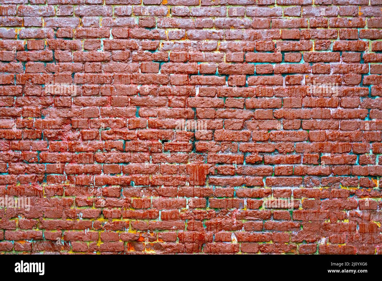 Red brick wall. Loft interior design. Architectural background Stock