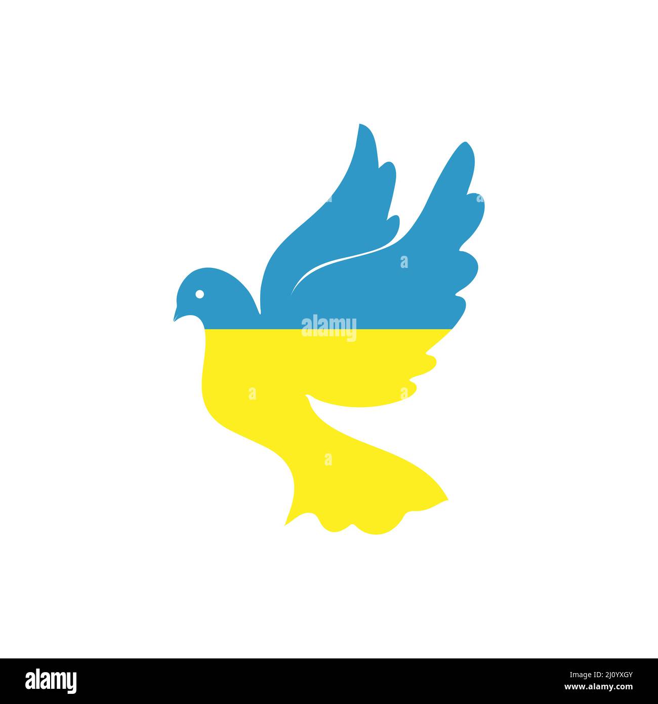 A dove of peace in the colors of the Ukrainian flag. Stock Vector