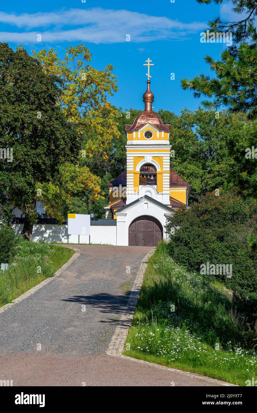 Konevets Island, the Church of the Kazan Icon of the Mother of God in the Kazan Skete of the Konevsky Monastery, recently restored Stock Photo