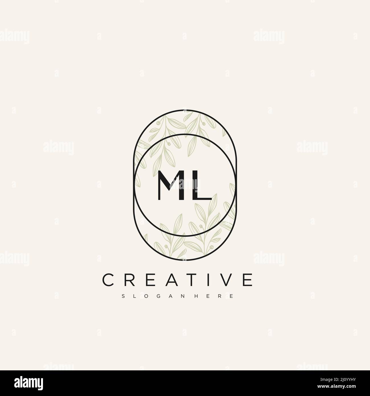 ML Initial Letter Flower Logo Template Vector premium vector Stock Vector