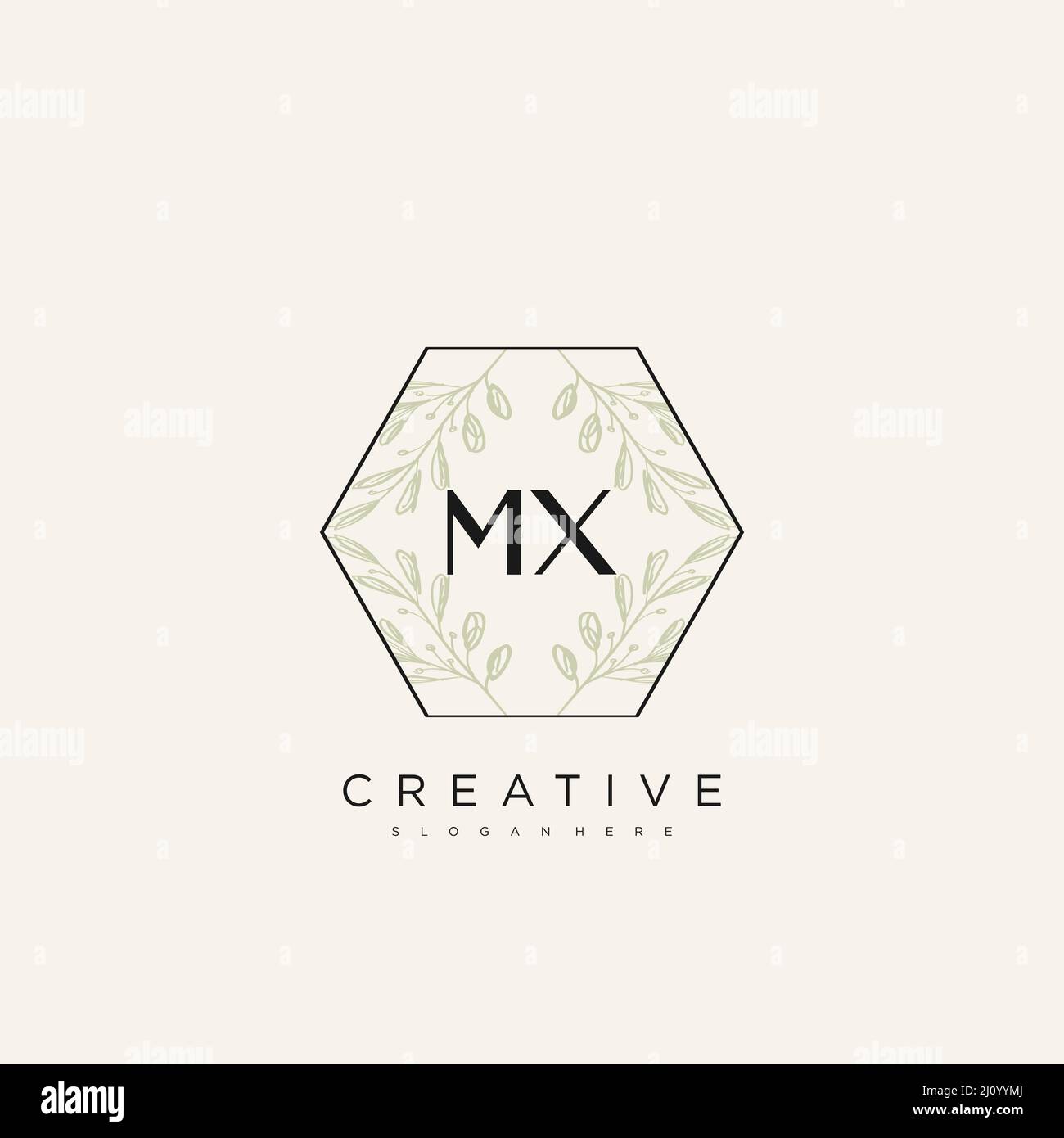 MX Initial Letter Flower Logo Template Vector premium vector Stock Vector