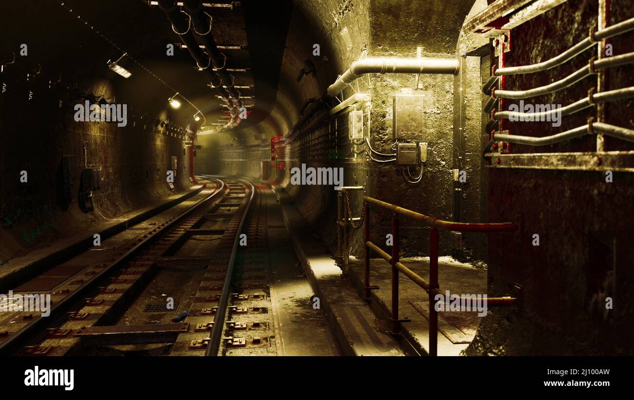 Deep metro tunnel under construction Stock Photo Alamy