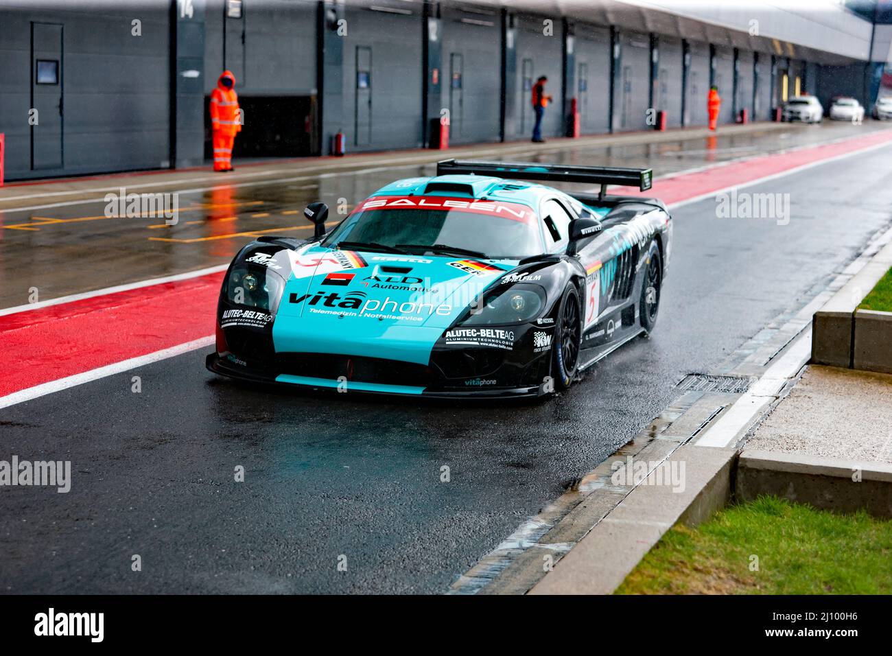 Oliver Tancogne driving his Blue, 2000, Saleen S7R, during the qualifying session for the Masters Endurance Legends Race at the Silverstone Classic Stock Photo