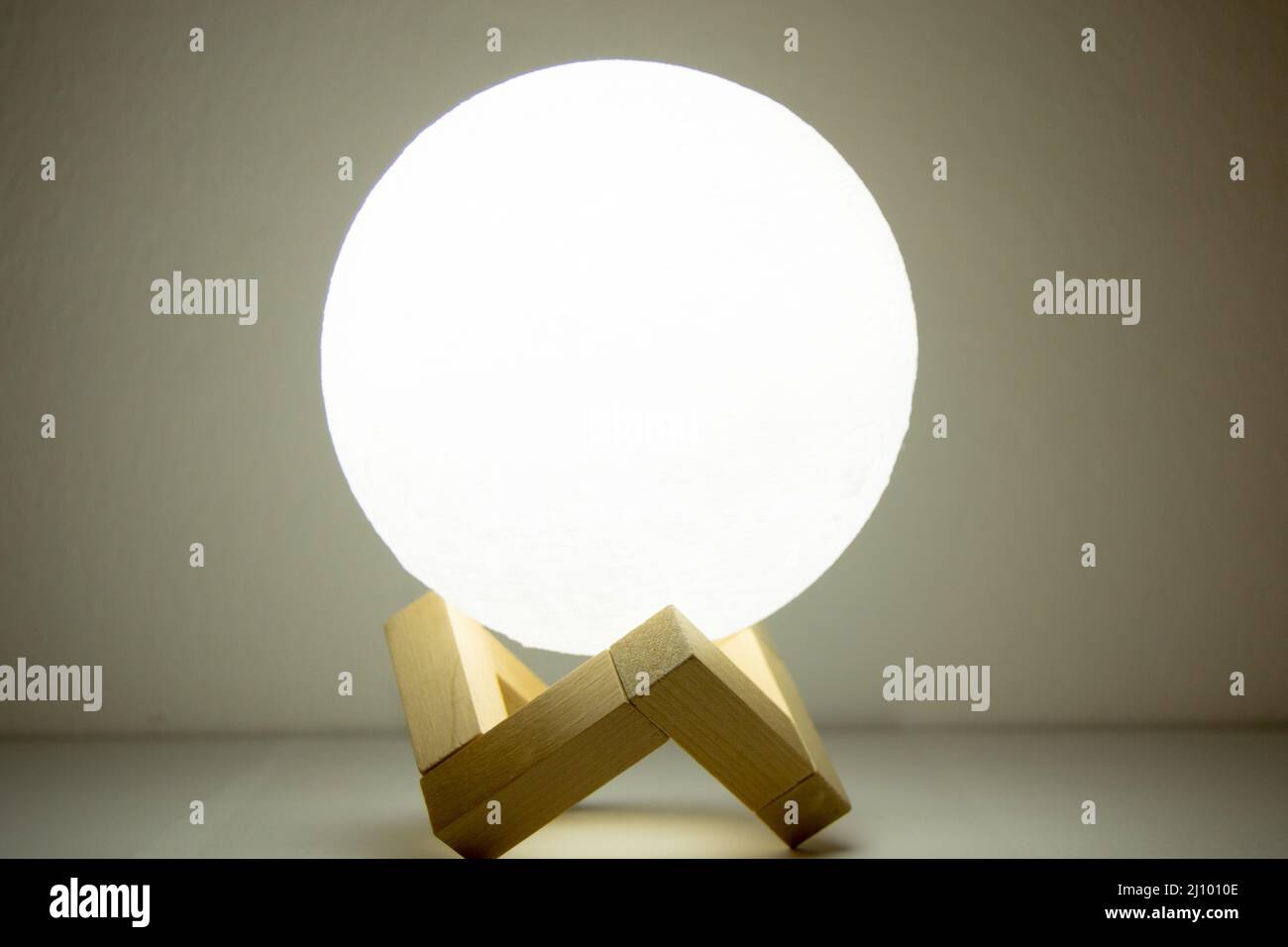 Moon lamp turn on with white background Stock Photo Alamy