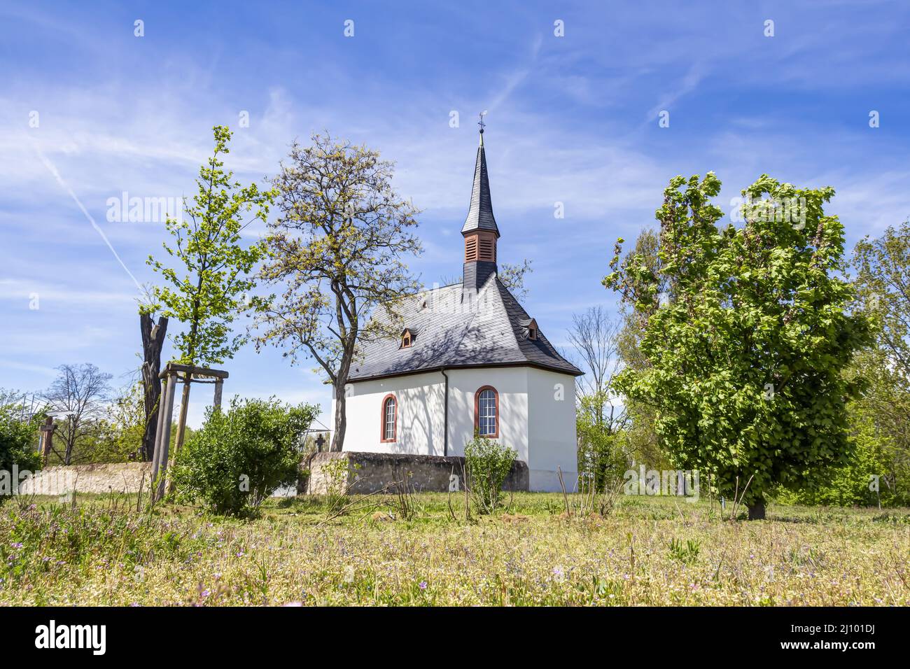 Monchhof chapel near Raunheim in Hesse, Germany Stock Photo
