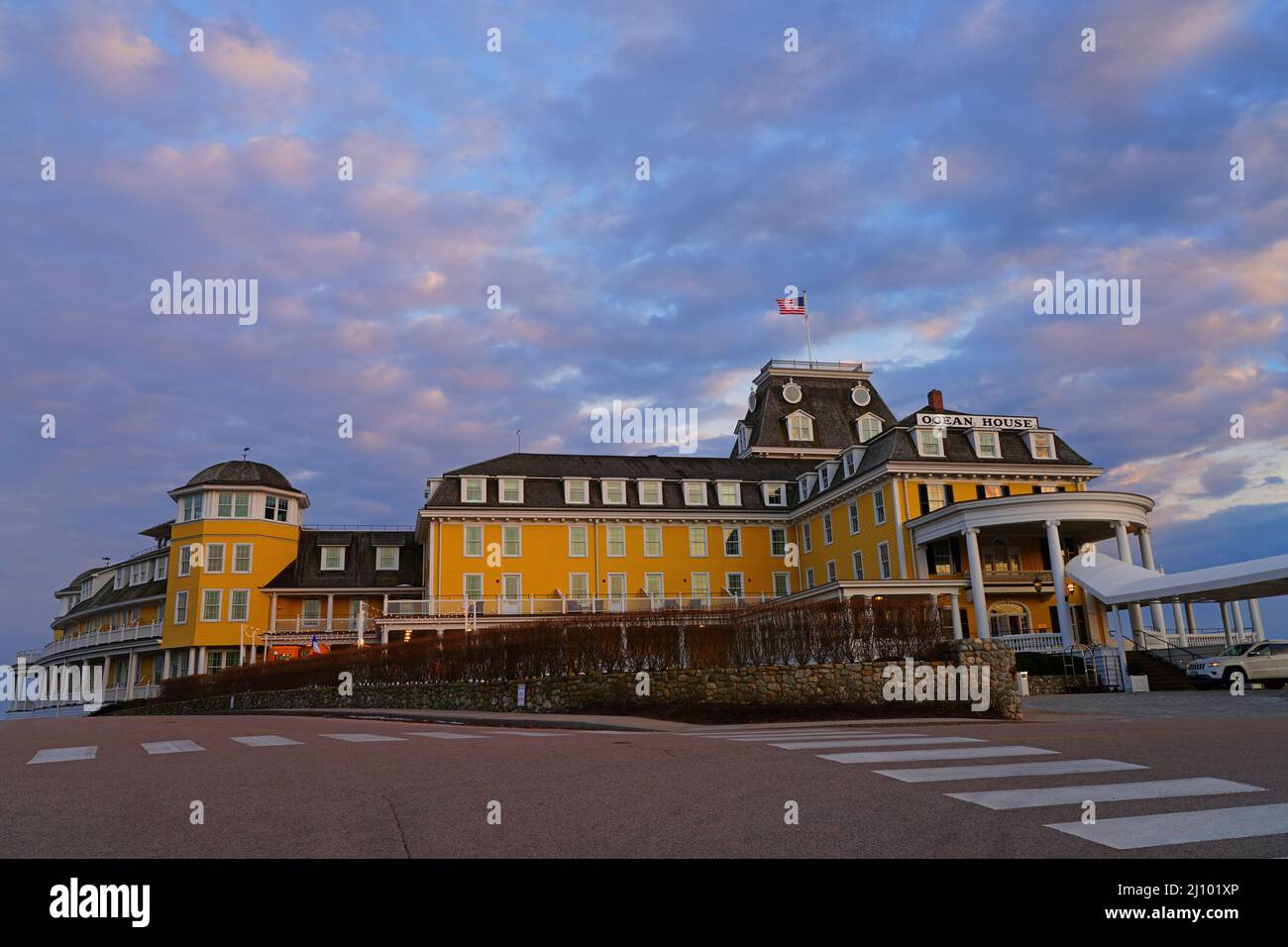 WATCH HILL, RI -5 MAR 2022- View of the Ocean House, a landmark ...