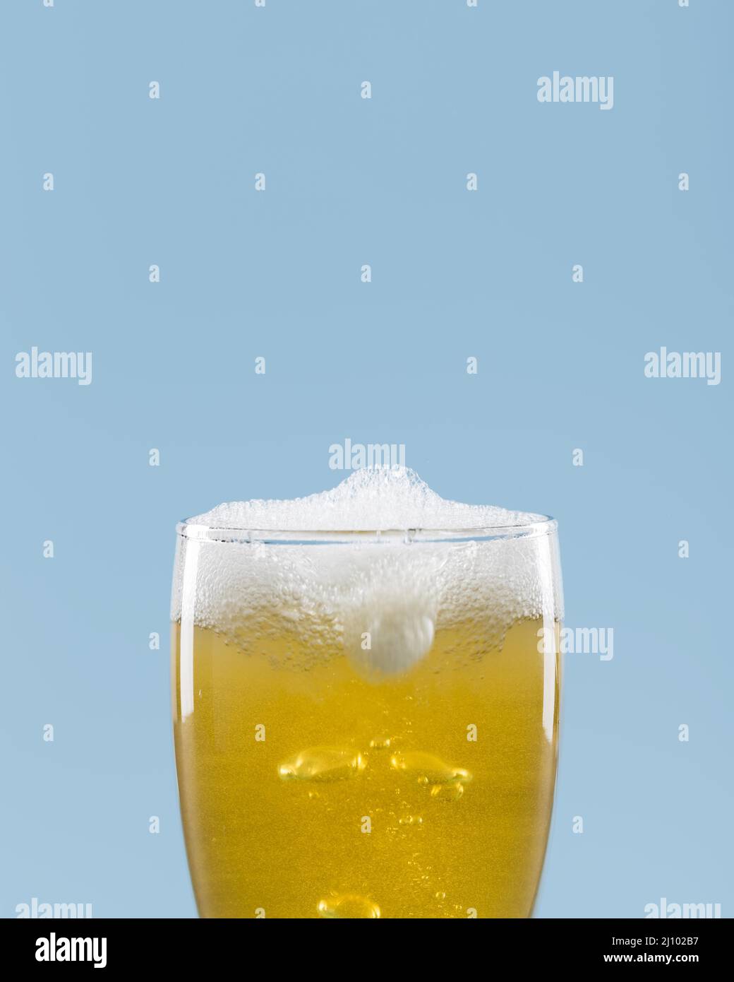 Glass with beer foam Stock Photo Alamy