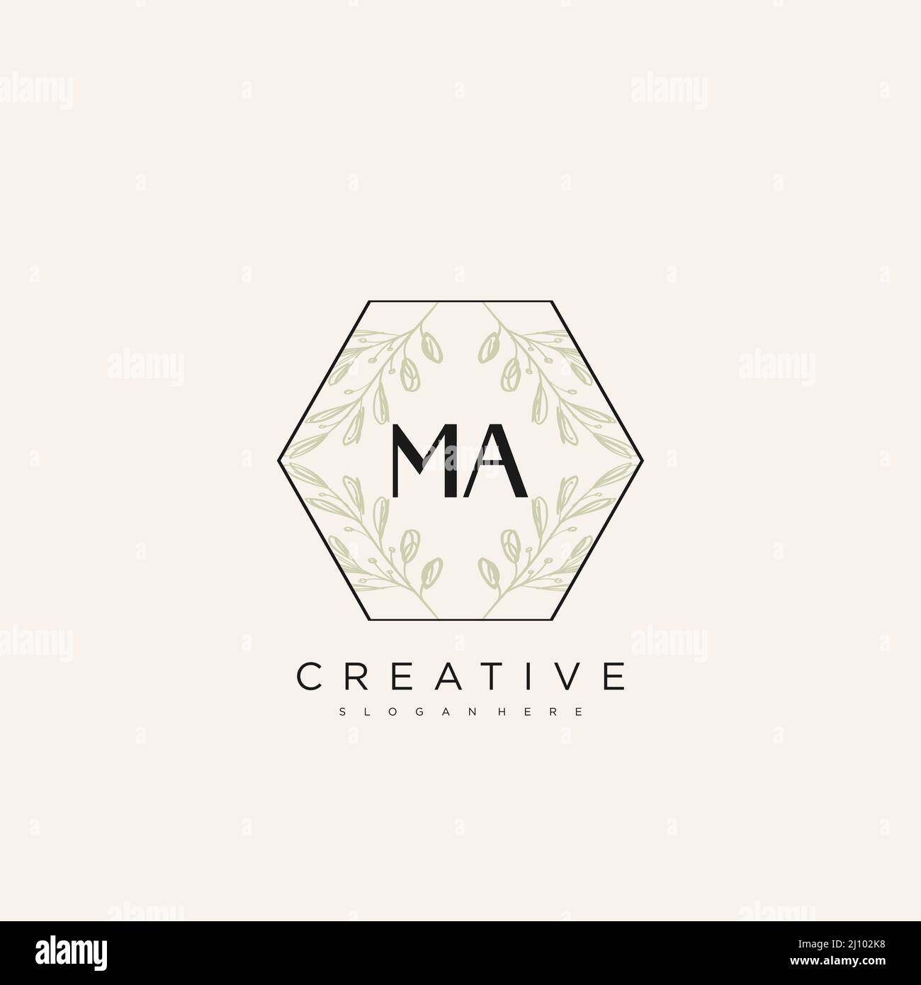 MA Initial Letter Flower Logo Template Vector premium vector Stock Vector