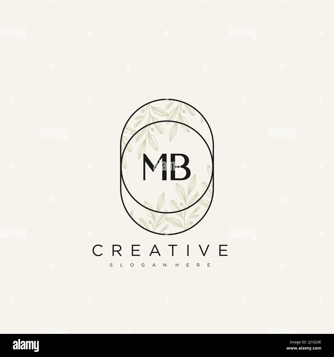 MB Initial Letter Flower Logo Template Vector premium vector Stock Vector