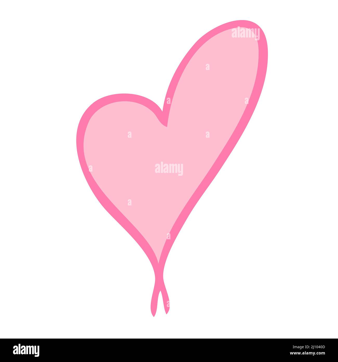 Simple hand drawn black line heart element. Vector illustration Stock Vector
