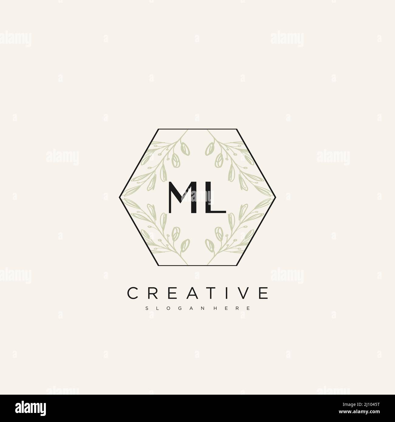 ML Initial Letter Flower Logo Template Vector premium vector Stock Vector