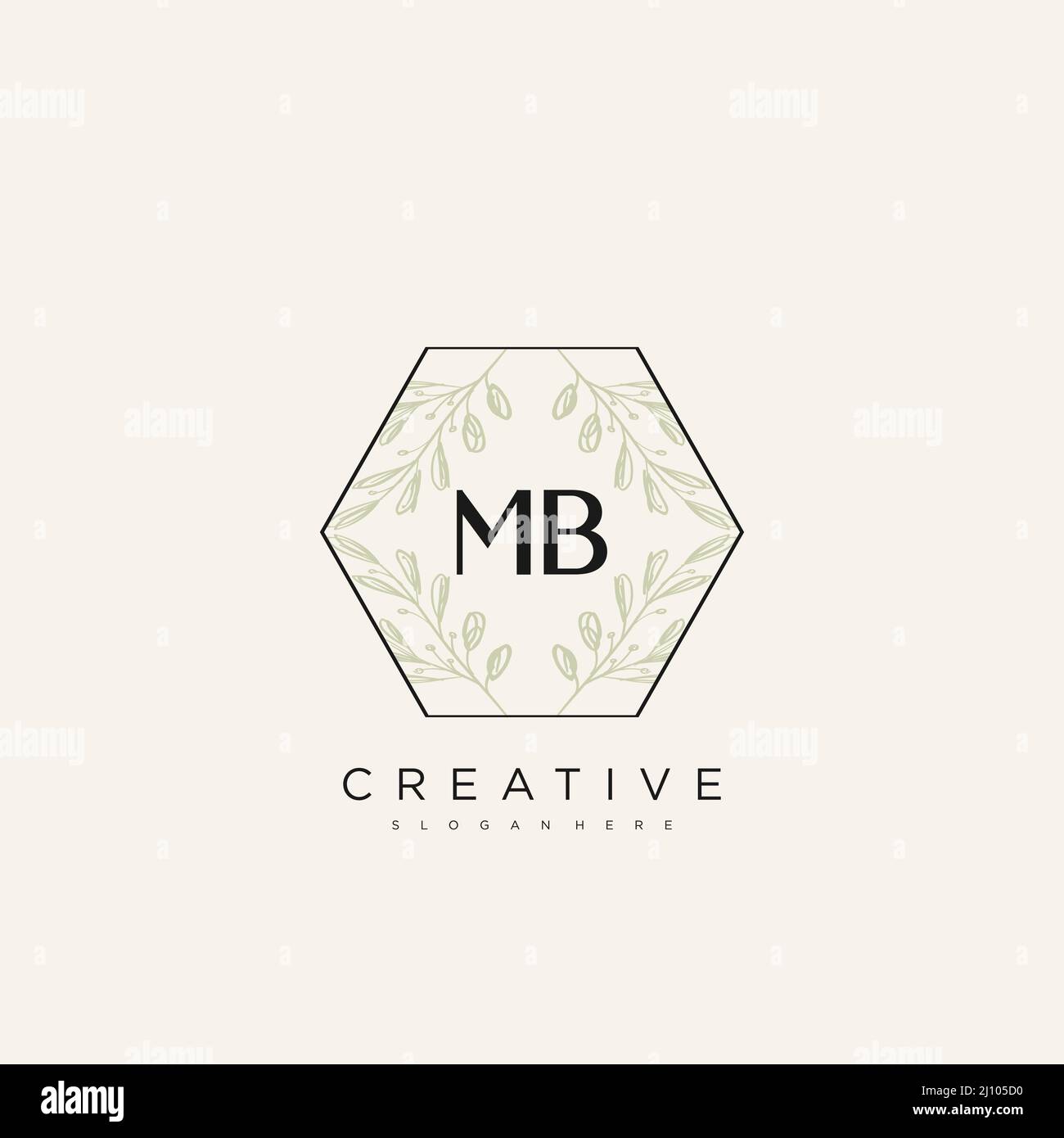 MB Initial Letter Flower Logo Template Vector premium vector Stock Vector