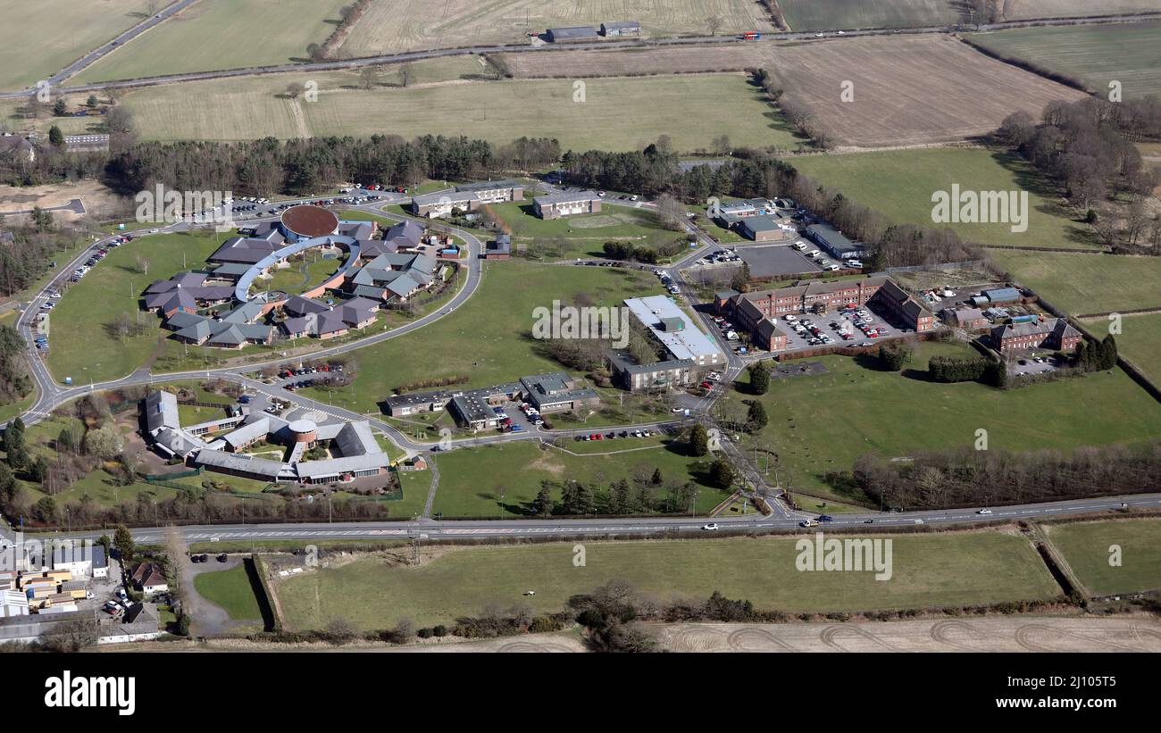 aerial view (from the SW across the A691 road) of Lanchester Road