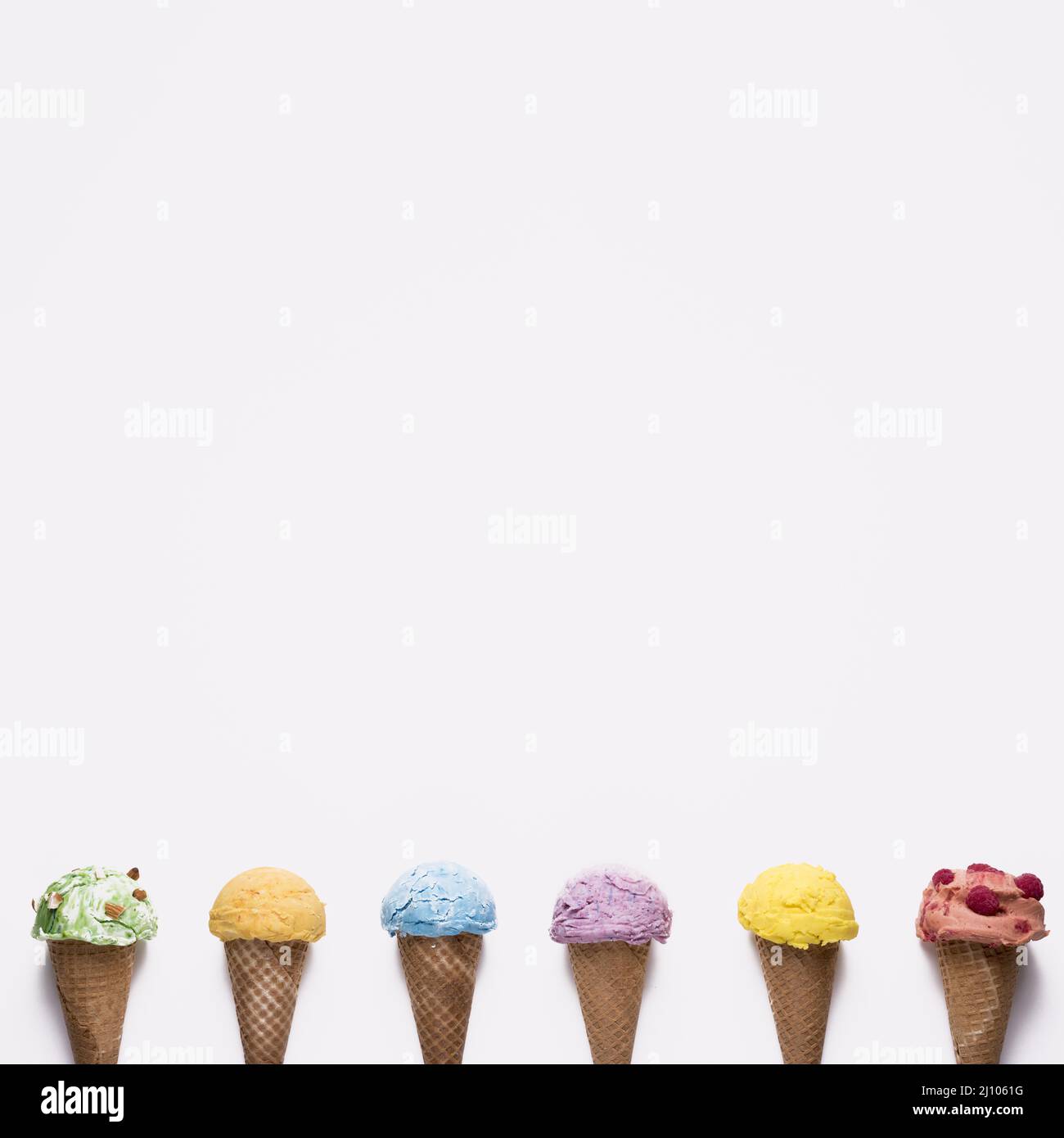 Top view selection colourful ice cream Stock Photo