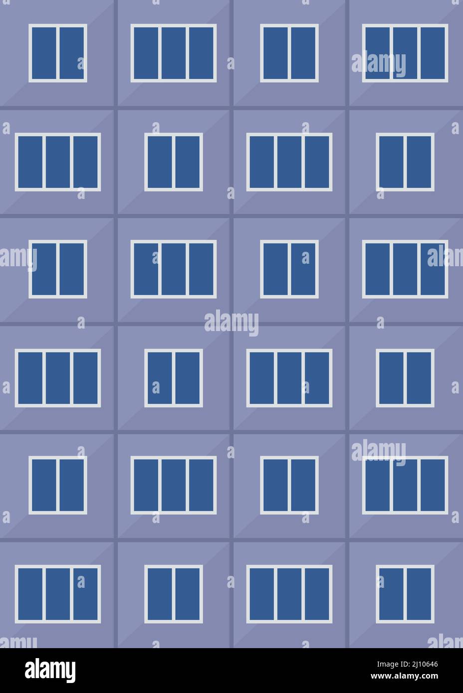 Wall of apartment building. Part of architectural object. Stock Vector