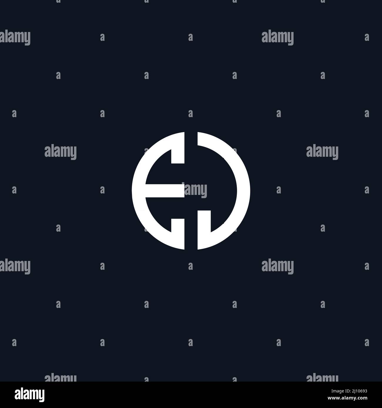 Circle initial based logo icon letter EJ Stock Vector
