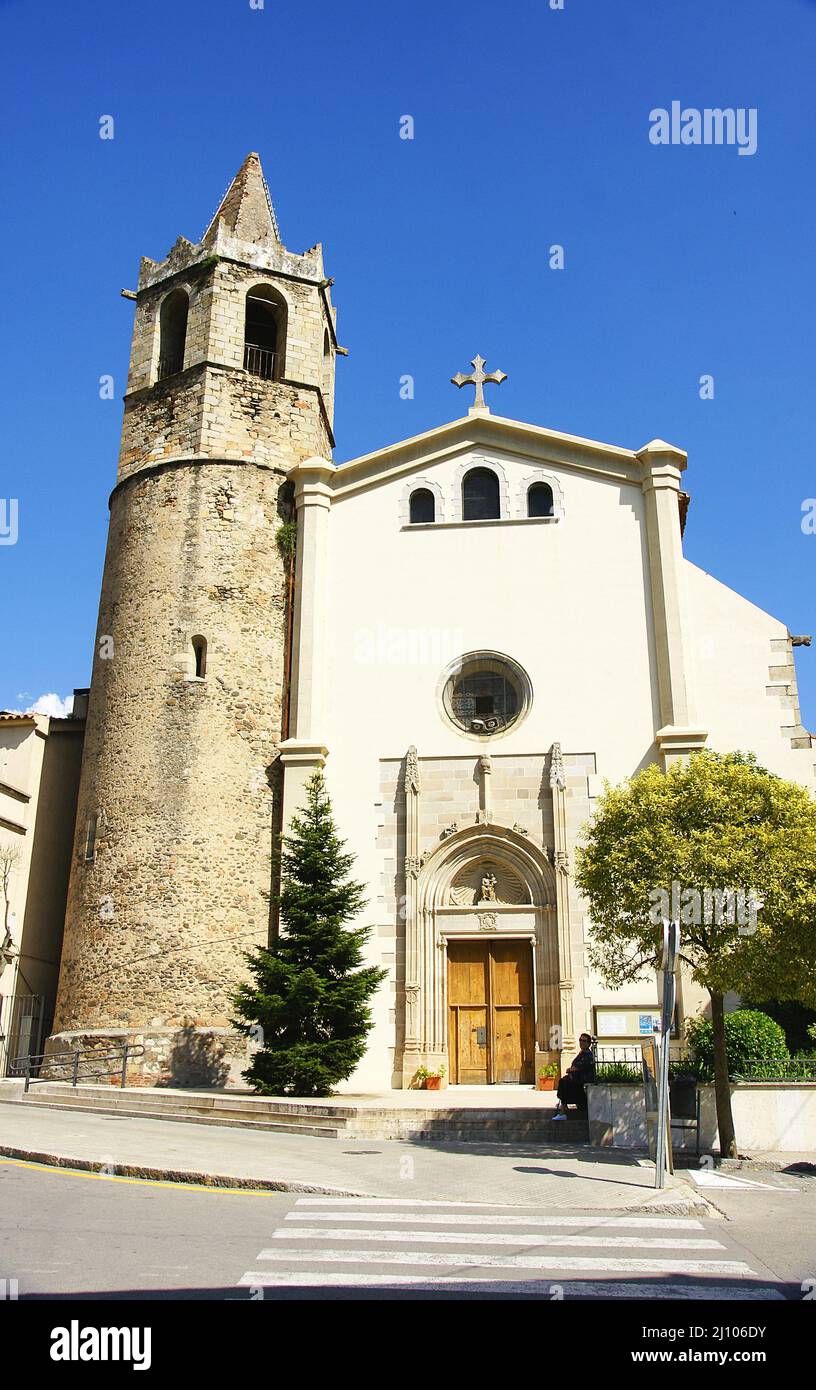 Church of Santa Maria de Palautordera in Barcelona, Catalunya, Spain, Europe Stock Photo