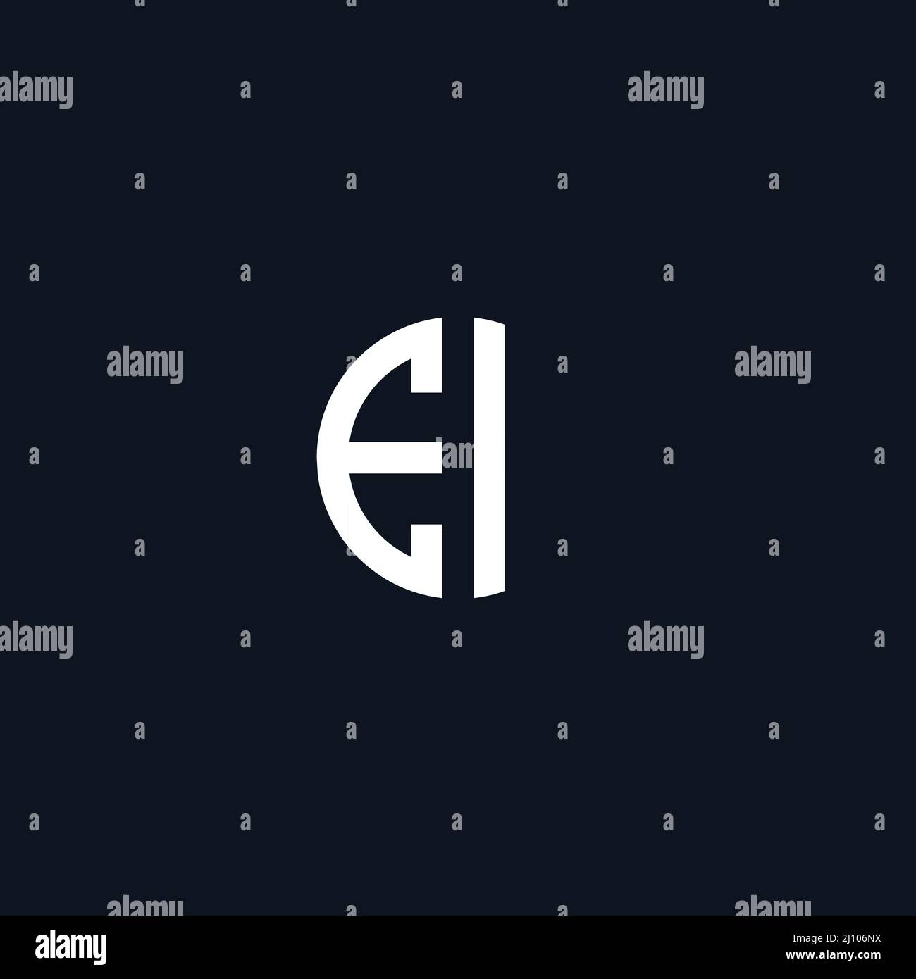 Circle initial based logo icon letter EI Stock Vector