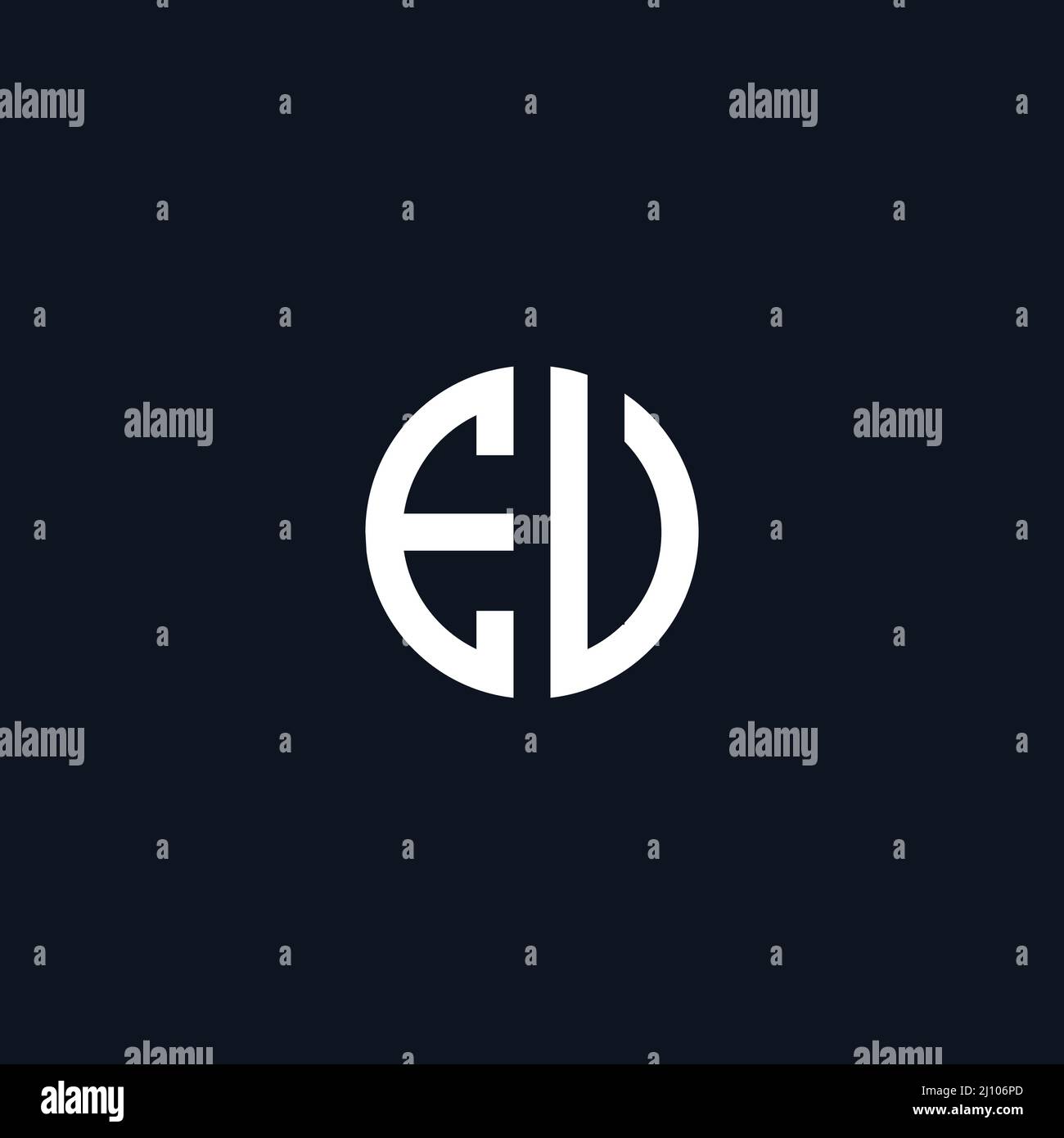 Circle initial based logo icon letter EU Stock Vector