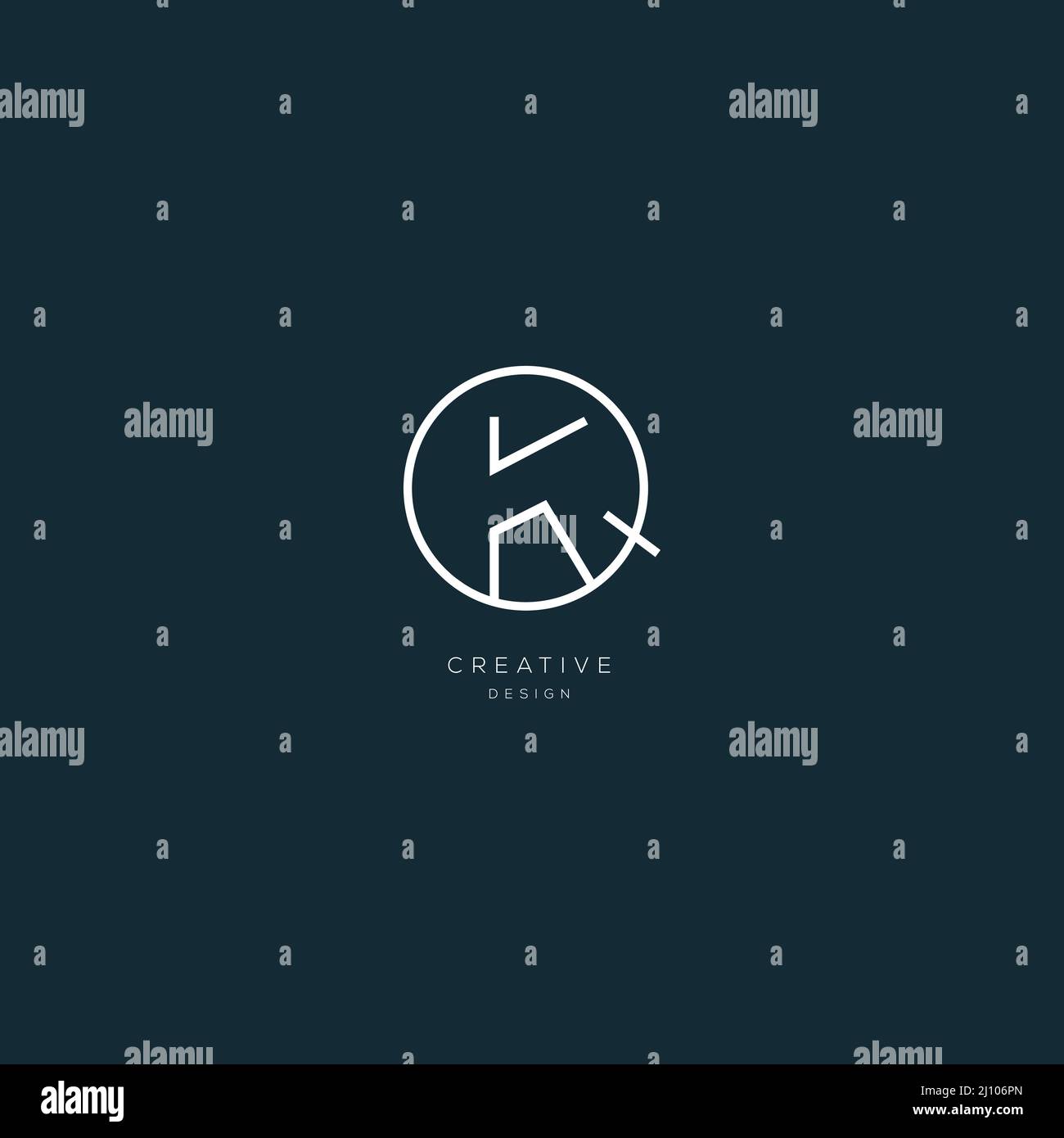 Monogram premium icon design letter QK Stock Vector