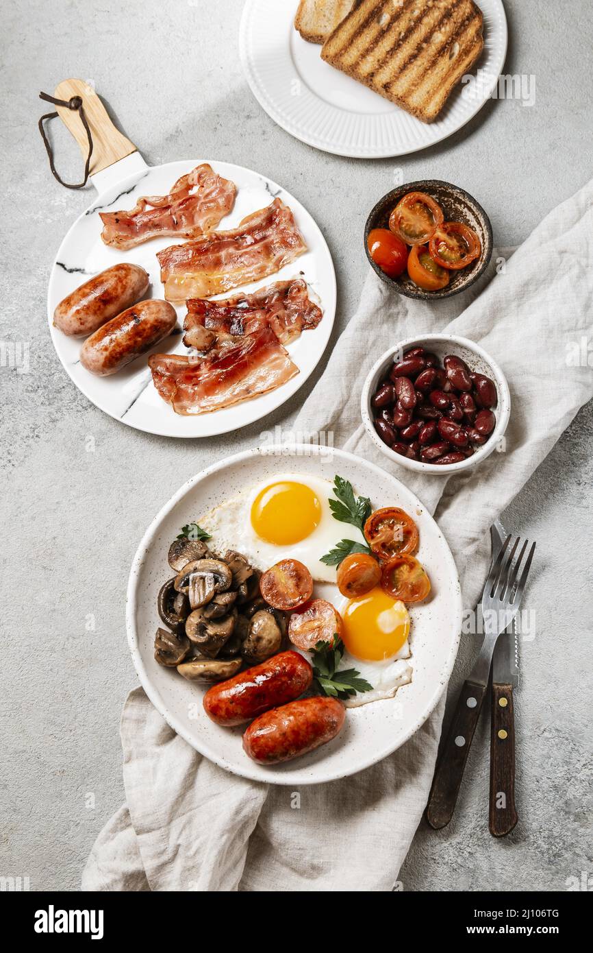 Tasty breakfast meal composition Stock Photo