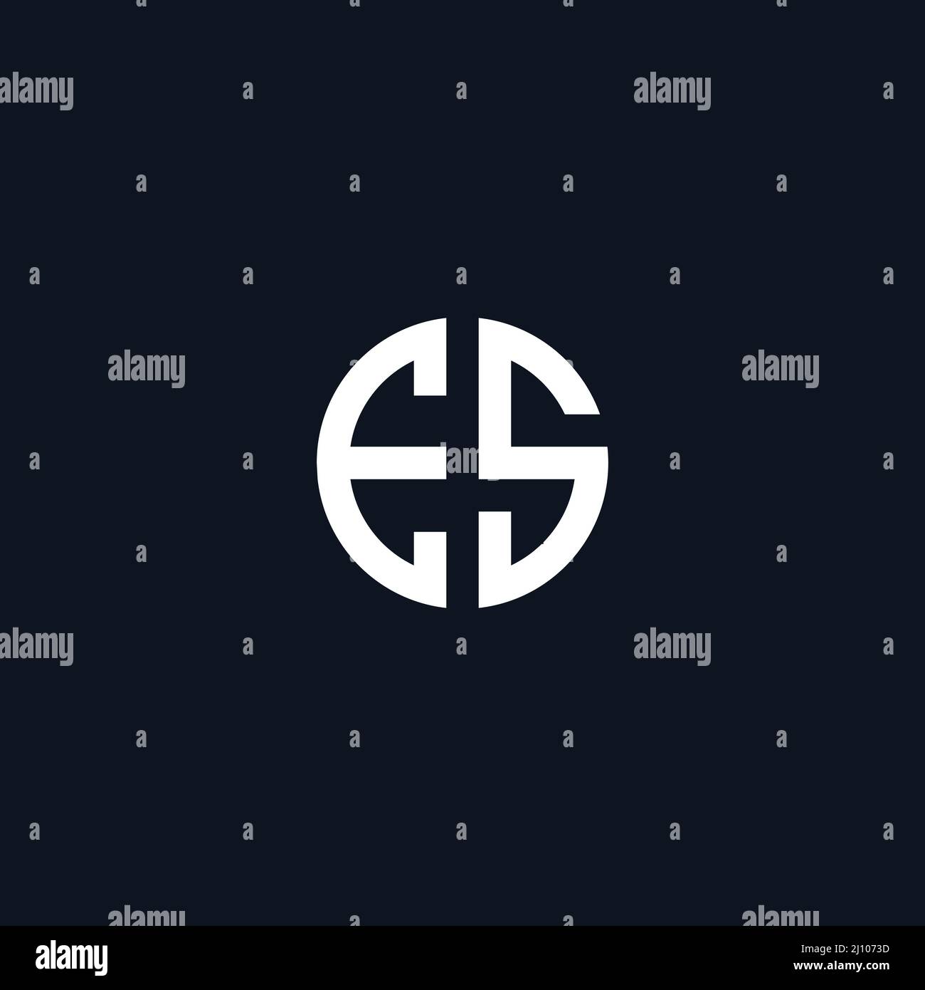 Circle initial based logo icon letter ES Stock Vector