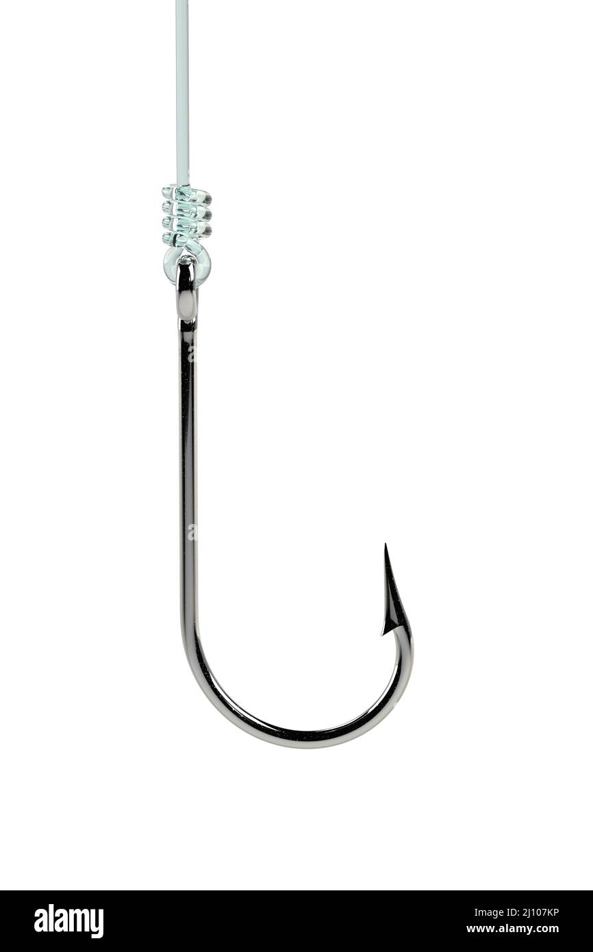 Fishing Hook Hanging On A Fishing Line Stock Photo - Download Image Now -  Fishing Hook, In A Row, Single Line - iStock
