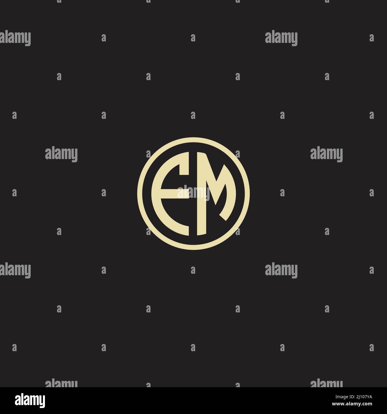 Circle initial based logo icon letter FM Stock Vector
