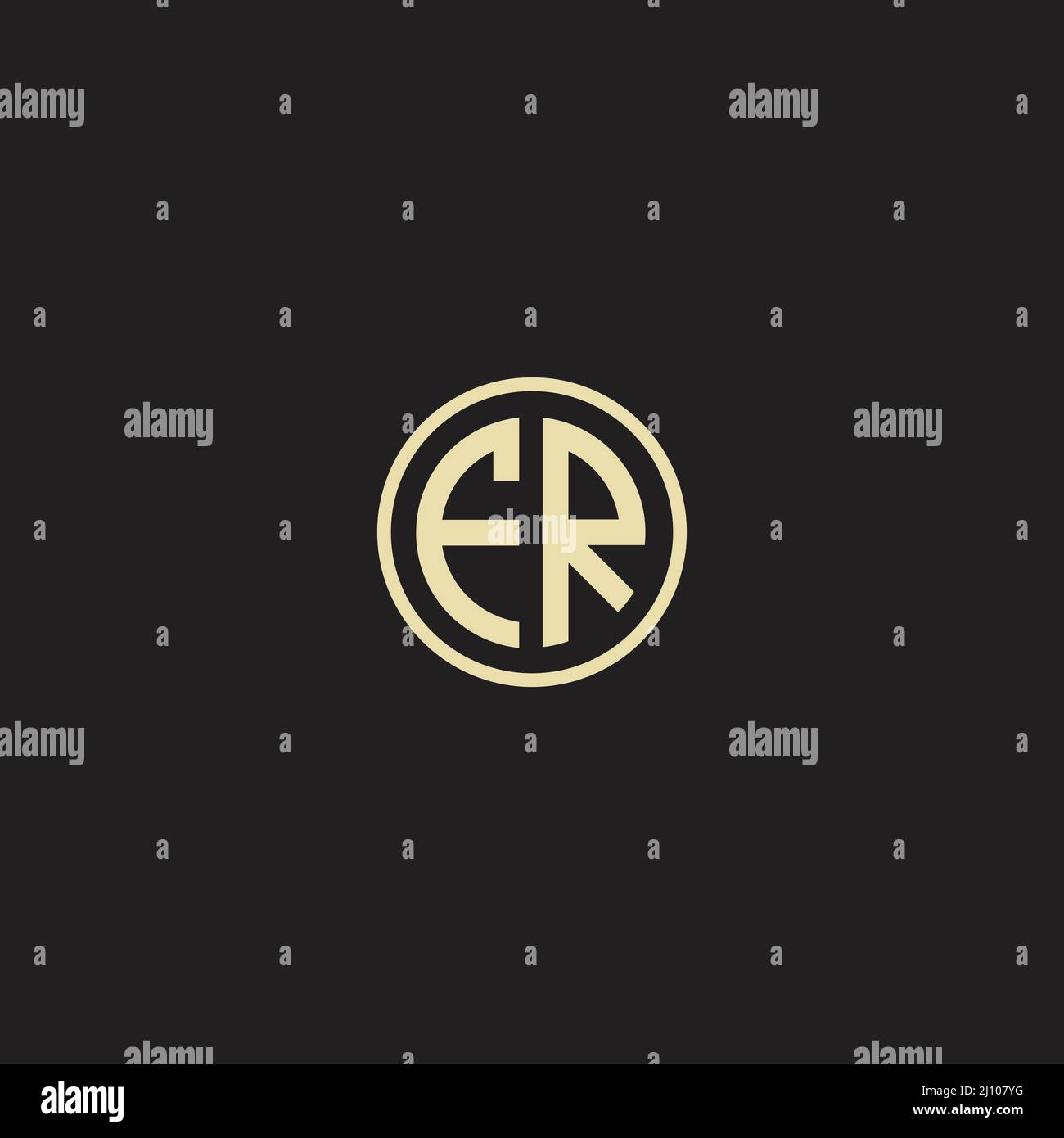 Circle initial based logo icon letter FR Stock Vector