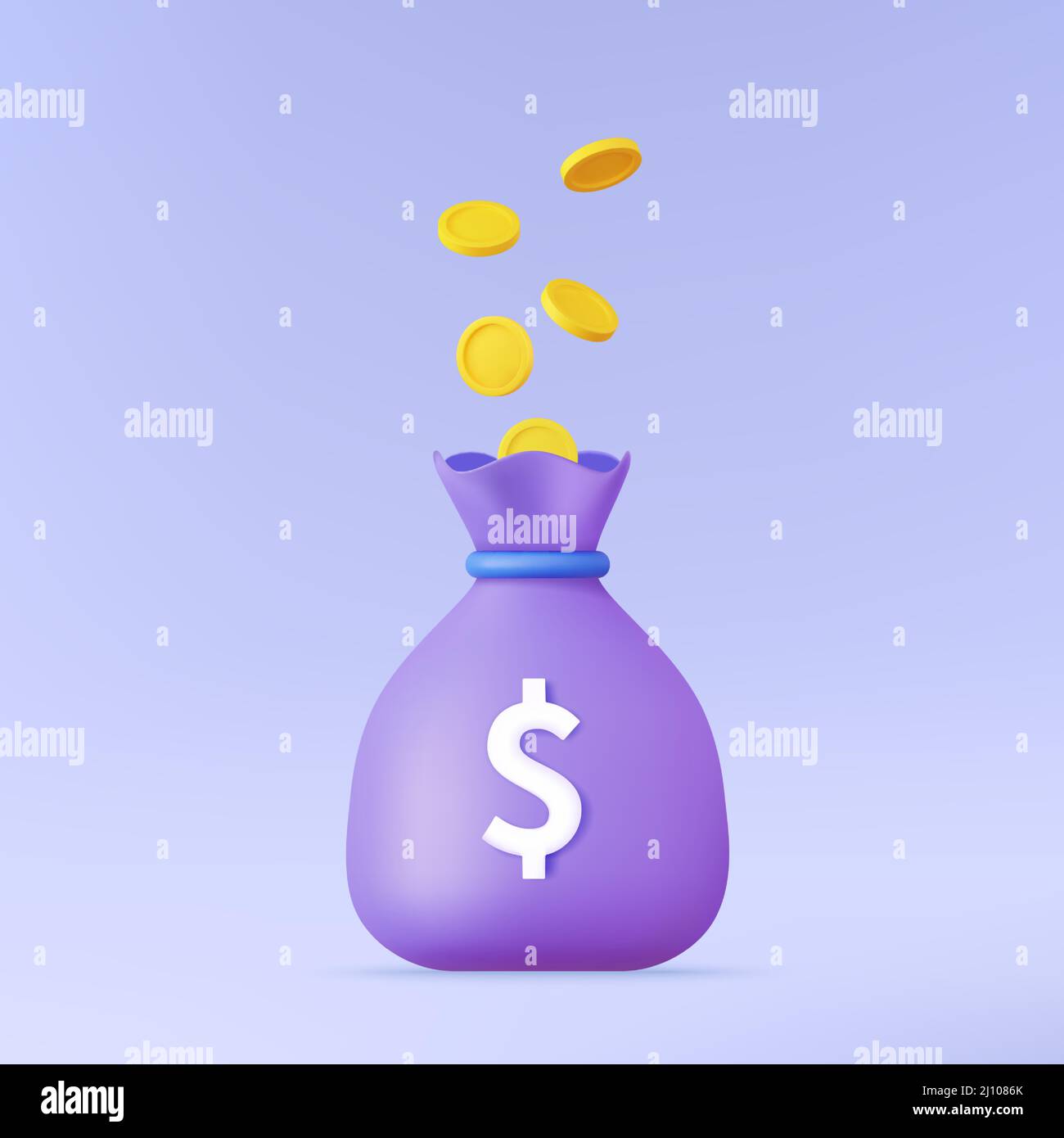 Coins float in bag money icon Stock Vector Image & Art Alamy