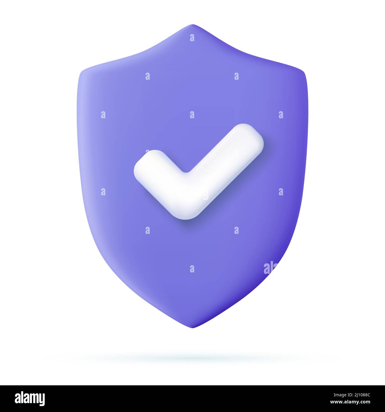 3d Shield protected icon with check Stock Vector